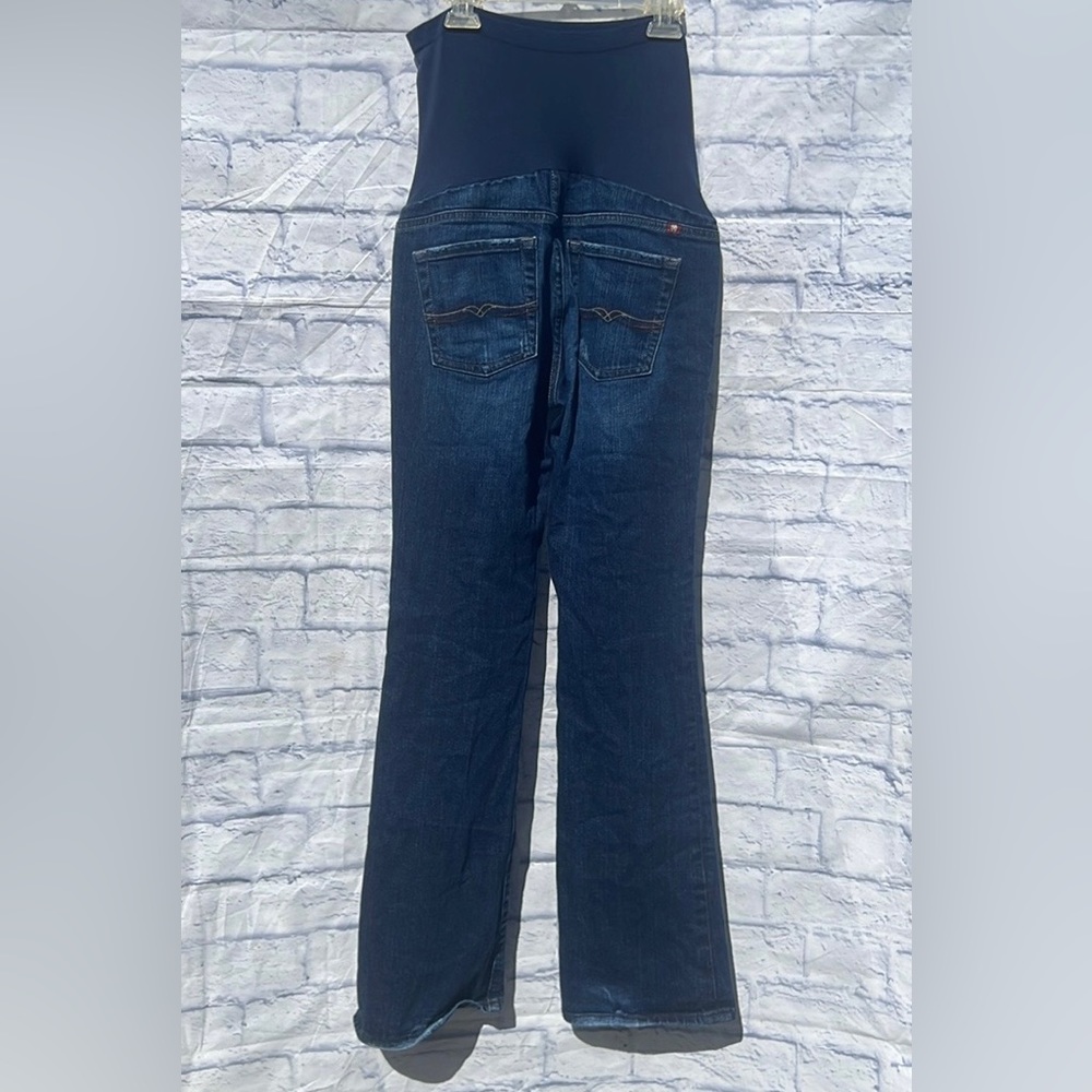 A Pea in the Pod/Lucky brand maternity jeans sz S. Med. dark wash, distressed. - Picture 2 of 8